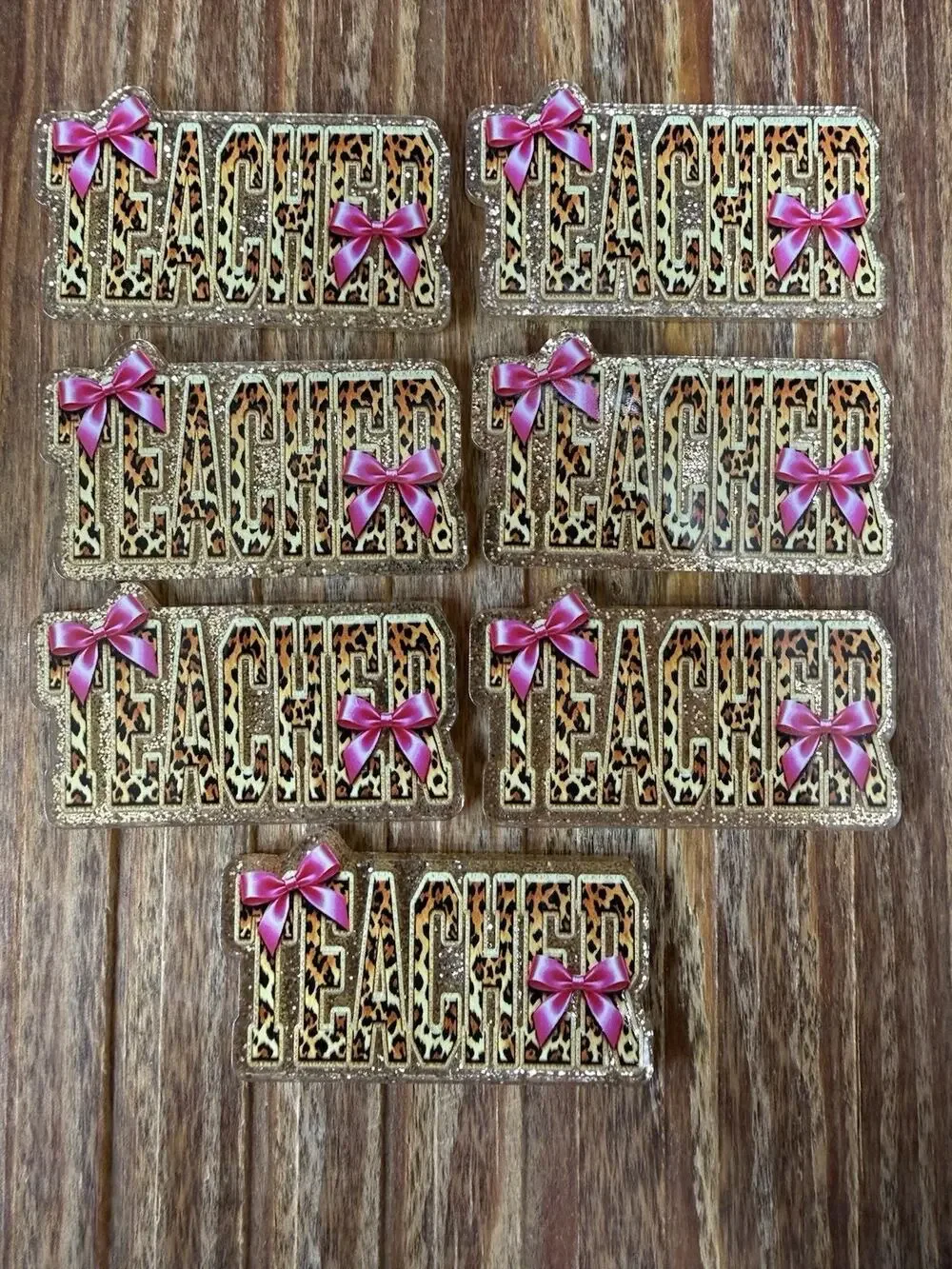 7 Pc Teacher Acrylic Flatbacks